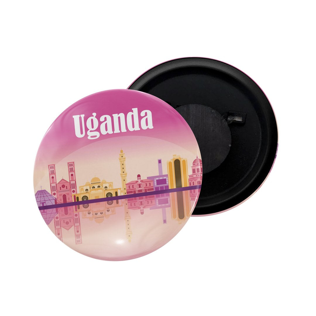dhcrafts Fridge Magnet Multicolor Africa Uganda D1 Glossy Finish Design Pack of 1 (58mm)